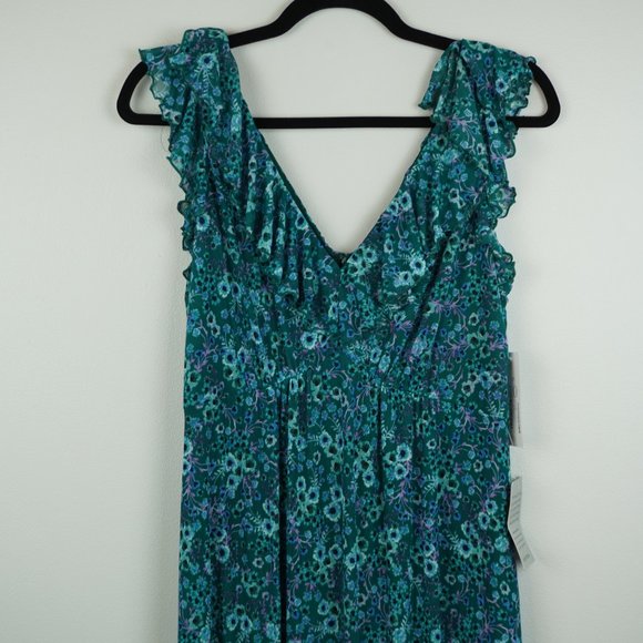 Donna Morgan Dress Green and Blue Maxi Sleeveless Size 10 - Picture 2 of 11